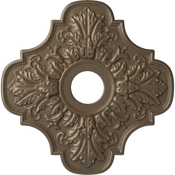 Ekena Millwork Peralta Ceiling Medallion (Fits Canopies up to 4 5/8"), 17 3/4"OD x 3 1/8"ID x 1"P, Warm Silver CM17PEWSS - main